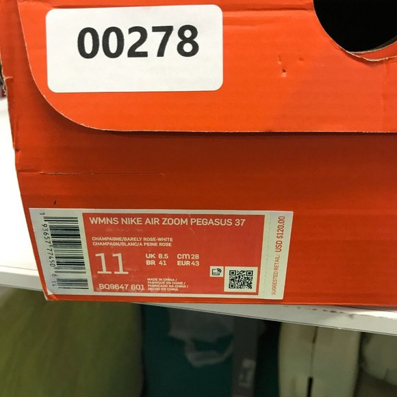 Nike Running Shoes Womens 11 US Air Zoom Pegasus 37 Champagne Pink Sneakers - Picture 8 of 8